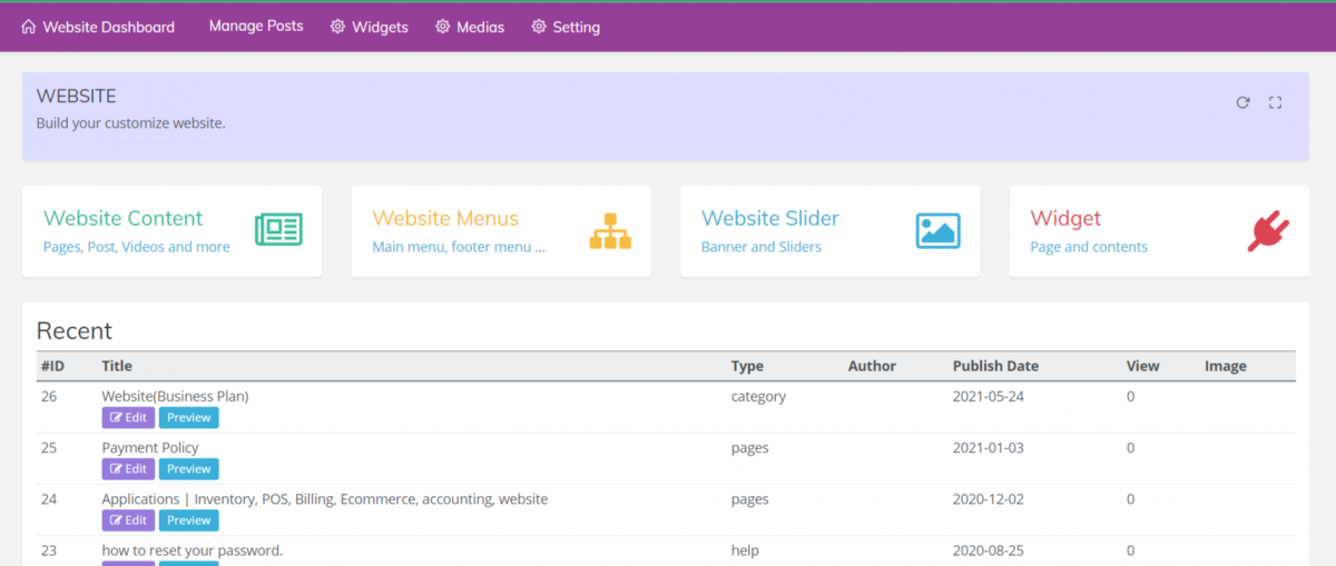 Complete CMS based Website Builder